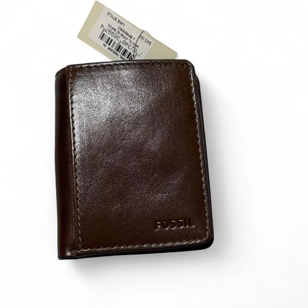 Fossil wallet leather